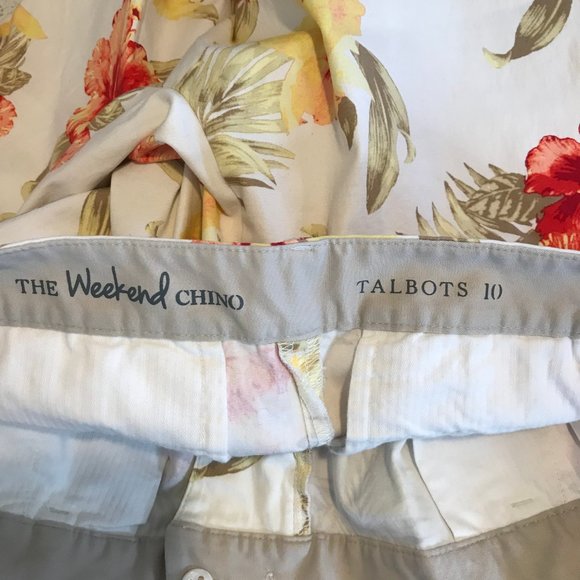 Talbots 10 / Large The Weekend Chino Ankle Pants Floral Mid Rise Straight - Picture 8 of 10